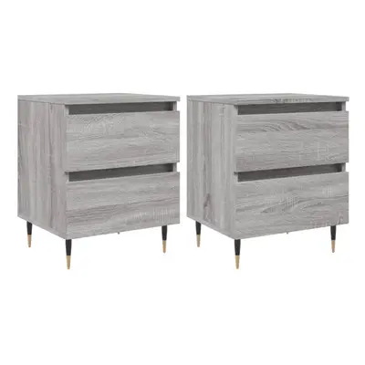 (grey sonoma, pcs) vidaXL Bedside Cabinets Side Table Bedstand pcs Grey Sonoma Engineered Wood