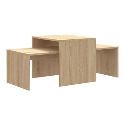 vidaXL Coffee Table Set Sonoma Oak Engineered Wood Indoor Furniture Side Stand