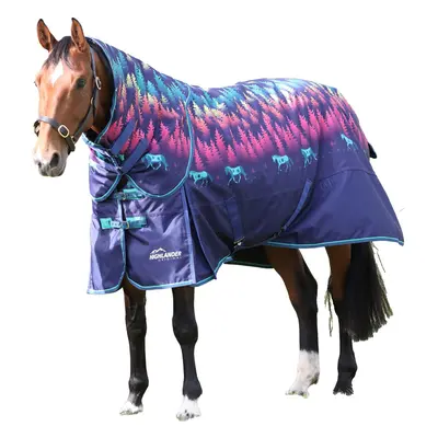 (6' 9", Navy) Highlander Forest 100g Horse Turnout Rug & Neck Cover