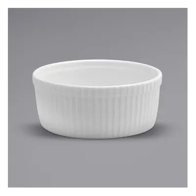 Buffalo F8010000603 Ware Fluted Porcelain Souffle Dish, Bright White