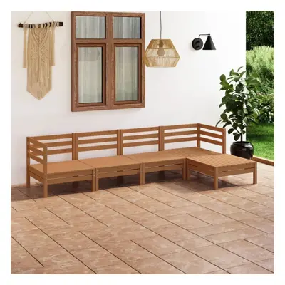 vidaXL Garden Lounge Set Outdoor Lounge Set Piece Solid Pinewood Honey Brown