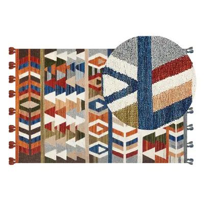 Wool Kilim Area Rug x cm Multicolour KAGHSI