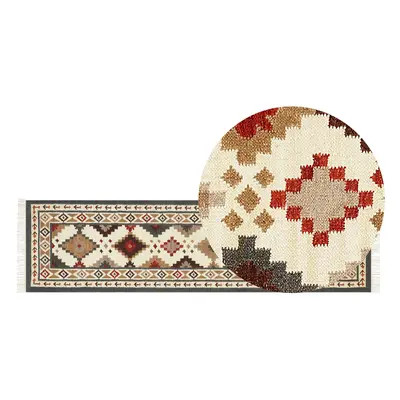 Wool Kilim Area Rug x cm Multicolour GHUKASAVAN