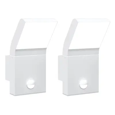 (white, pcs/with sensor) vidaXL Outdoor LED Wall Lights Wall Lamps Wall Lantern Die-cast Alumini