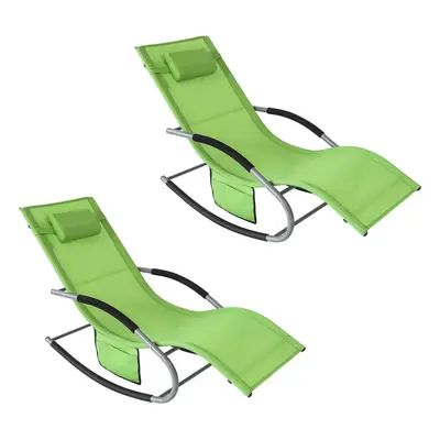 SoBuyÂ® Set of Outdoor Garden Rocking Chair Relaxing Chair OGS28-GRx2