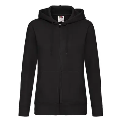 (14 UK, Black) Fruit of the Loom Womens/Ladies Lady Fit Full Zip Hoodie