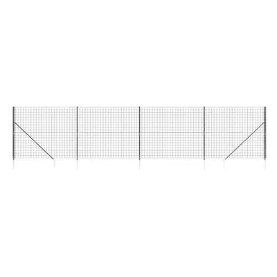 (anthracite, x m) vidaXL Wire Mesh Fence Outdoor Garden Wire Fencing Mesh with Spike Anchors