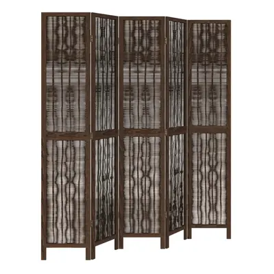 (40 x cm/ piece) vidaXL Room Divider Panel Room Privacy Screen Dark Brown Solid Wood Paulownia