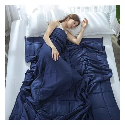 (Navy, 203x221cM 13.5kg) Piece Cotton Weighted Gravity Blanket for Adult