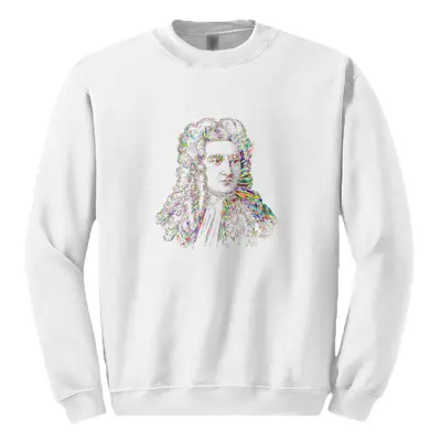 (5XL) Sir Isaac Newton Portrait Science White Sweat Sweater Jumper Mens Sweatshirt