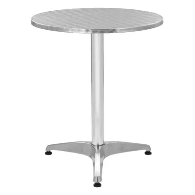 vidaXL Garden Table Silver 60cm Aluminium Water Proof Outdoor Desk Balcony