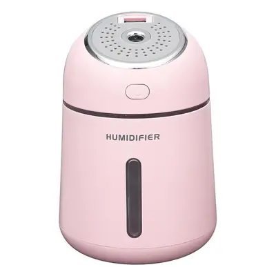 (Pink) Air Purifier Household Mini Aromatherapy Humidifier LED Night Light Small Fan