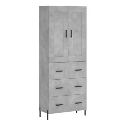 vidaXL Highboard Sideboard Cupboard Side Cabinet Concrete Grey Engineered Wood