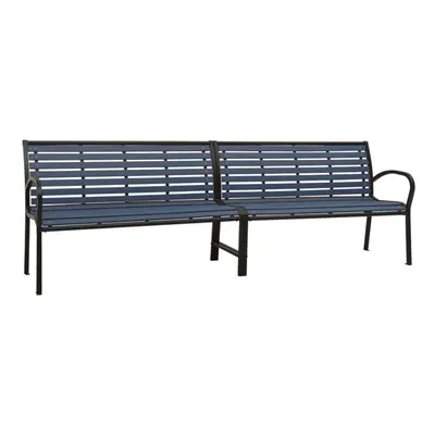 (black) vidaXL Twin Garden Bench Patio Bench Seat Outdoor Seating Bench Steel and WPC