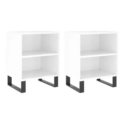 (high gloss white, pcs) vidaXL Bedside Cabinet Bed Table Nightstand Side Table Black Engineered 