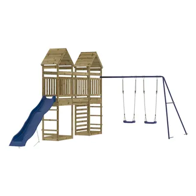 (solid impregnated pinewood) vidaXL Outdoor Playset Garden Playhouse Play Towers Impregnated Woo