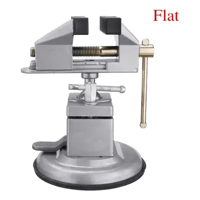 (Flat) Sucktion Type Round/Flat Aluminum Clamp-on Table Vise Bench Grinder Holder Electric Drill