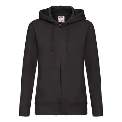 (S, Black) Fruit of the Loom Womens/Ladies Premium Hooded Lady Fit Hoodie