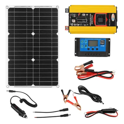 (Yellow, 50A) 6000W AC Modified Sine Wave Inverter 20W 12V~220V Solar Panel Kit Battery Charger 