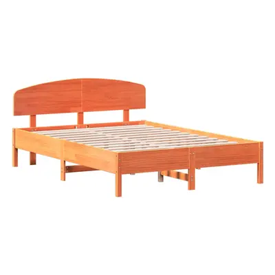 (wax brown, x cm) vidaXL Bed Frame with Headboard Bedstead Bed Base 120x200 cm Solid Wood Pine