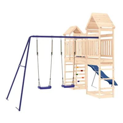 (solid pinewood) vidaXL Outdoor Playset Garden Playhouse Play Towers Impregnated Wood Pine