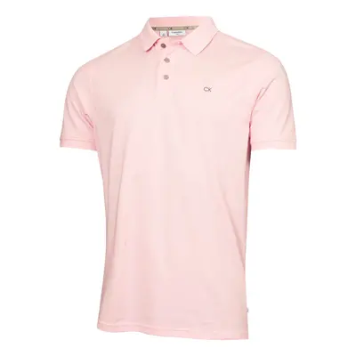 (XL, Baby Pink) Calvin Klein Mens Planet Friendly Moisture Wicking Supersoft Polo Shirt