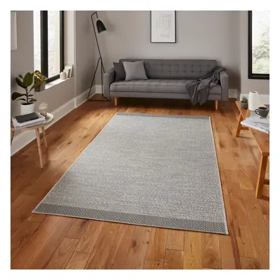 (160x230cm ) Stitch Indoor Outdoor Rug in Silver Black Durable Weatherproof Mats