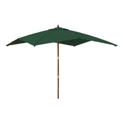 (green) vidaXL Garden Parasol Umbrella with Wooden Pole Outdoor Parasol Sun Umbrella