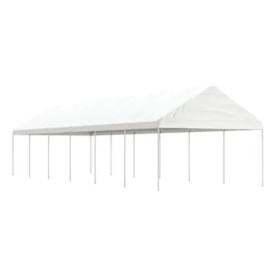 (13.38 x 4.08 x 3.22 m) vidaXL Gazebo Part Tent with Roof Pavilion Outdoor Marquee White Polyeth