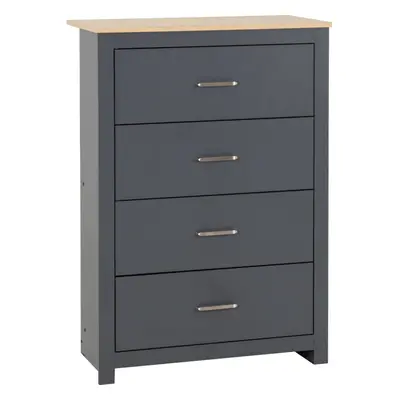 Portland Drawer Chest in Grey with Oak Effect Finish