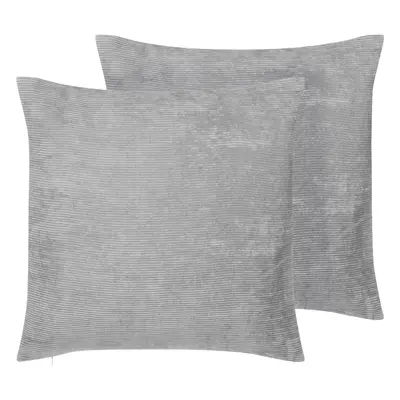 Set of Cushions Solid NOLANA x cm Grey