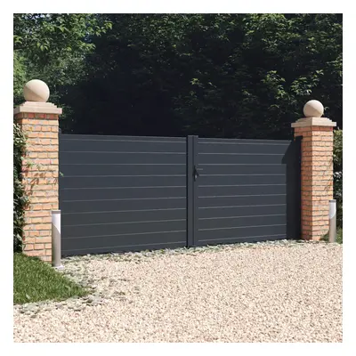 BillyOh Valencia Double Swing Driveway Aluminium Gates with Horizontal Solid Infill - 392x158