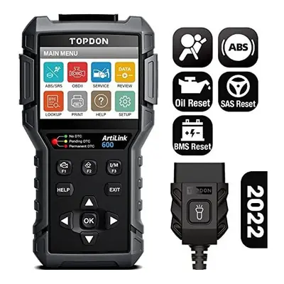 TOPDON AL600 OBD2 Scanner code reader with Active Test |ABS&SRS Diagnostics| Car Maintenance Res