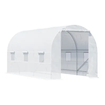 Outsunny 4.5 x 2M Walk-in Polytunnel Greenhouse for Garden, Galvanised Steel