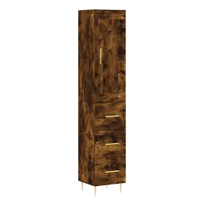 (smoked oak, drawers) vidaXL Highboard Sideboard Tall Storage Cabinet Side Cabinet Engineered Wo