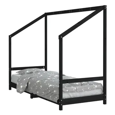 (black, x cm) vidaXL Kids Bed Frame Bedstead Wooden Bed Base Children's Bed Solid Wood Pine