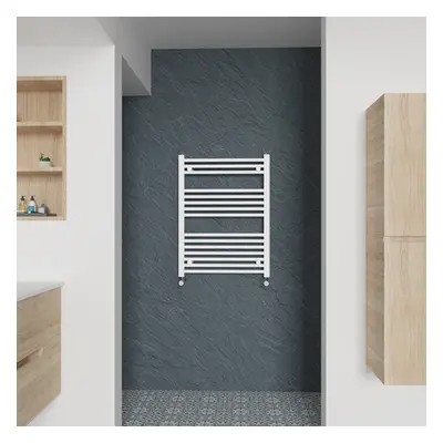 (Straight, 800x600mm) Warmehaus Heated Towel Rail White Bathroom Ladder Style Radiator Central H