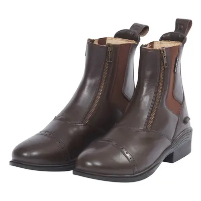 (6 UK, Brown) Dublin Evolution Adults Double Zip Front Leather Paddock Boots