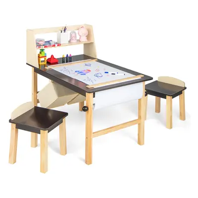 Kids Art Table Chairs Set Wooden Craft and Play Activity Table Set