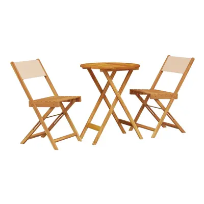 vidaXL Bistro Set Piece Bar Set Balcony set Beige Fabric and Solid Wood