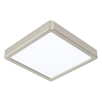 Wall / Ceiling Light Satin Nickel 210mm Square Surface Mounted 16.5W LED 3000K