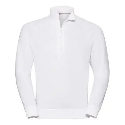 (M, White) Russell Mens Authentic Quarter Zip Sweatshirt