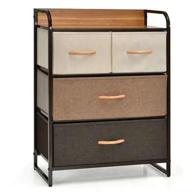 4-Drawer Storage Tower Utility Dresser Chest w/ Foldable Drawer