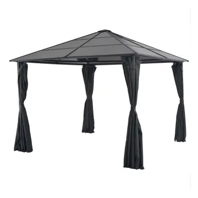 vidaXL Gazebo with Curtain Aluminium 3x3m Black Party Tent Marquee Canopy