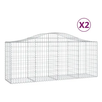 (200 x x 80/100 cm/ pcs) vidaXL Arched Gabion Basket Stone Basket Gabion Retaining Wall Galvanis