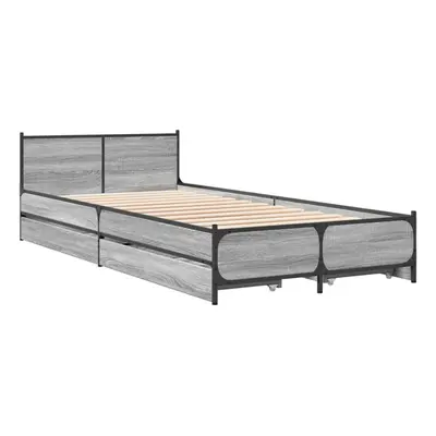 (grey sonoma, x cm) vidaXL Bed Frame with Drawers Bed Base Mattress Foundation Engineered Wood