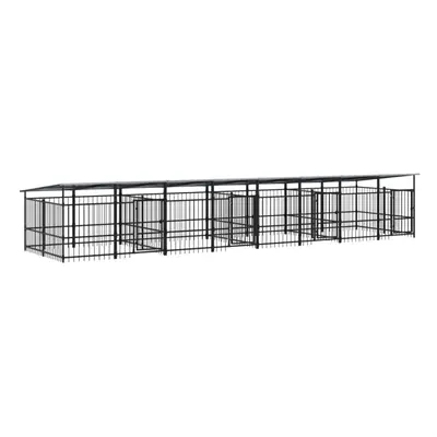 (782 x x cm) vidaXL Outdoor Dog Kennel Steel Dog Crate Pet Cage Puppy Enclosure Multi Sizes