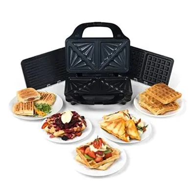 Salter EK2143 3-in-1 Snack Maker, Deep Fill Waffle Iron, Toastie Maker