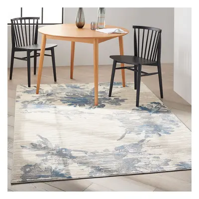 (Extra Large 244x305cm) CK005 Enchanting ECH01 Rug by Calvin Klein in Ivory Grey Blue