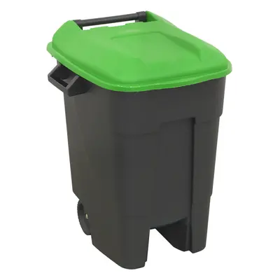 100 Litre Capacity Wheelie Bin - Solid Rear Axle - Two 200mm Wheels - Green